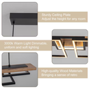 EDISLIVE 5 -Light Black Farmhouse Wood finish Linear LED Large Hanging Kitchen Island Light