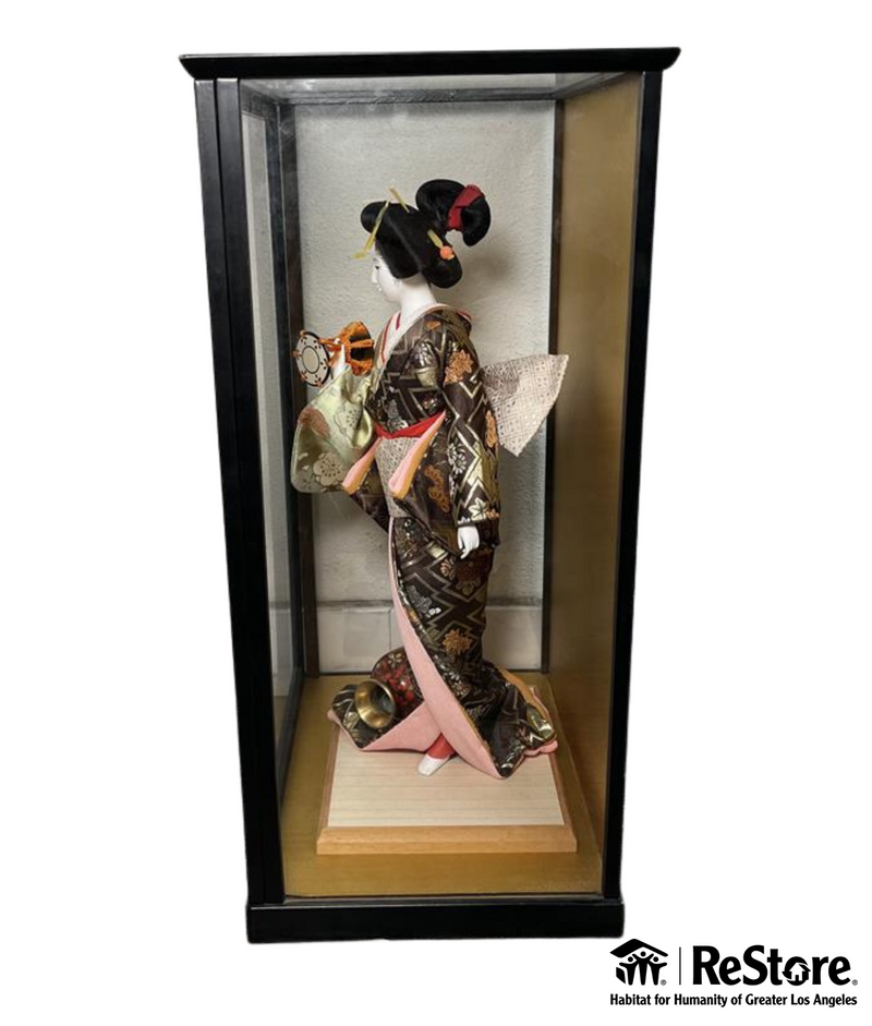 Geisha Doll In Glass Case