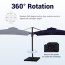 JEAREY 9-ft Aluminum Navy Crank Cantilever Patio Umbrella with Base