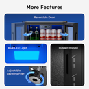 SIMZLIFE 17.3-in W 130-Can Capacity Black Freestanding Beverage Refrigerator 3.2 Cu.ft Mini Fridge Cooler with Reversible Door/Digital Temp Control