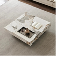 Customer Reviews for JASIWAY White 39.37 in. Square Rock Plate Stone Top Coffee Table