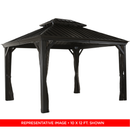 Messina Hardtop Gazebo, 10 ft. x 14 ft. Gray