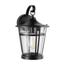 SAFAVIEH Raine LED Black Aluminium Outdoor Wall Sconce with Clear Glass Shade