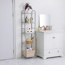 Mainstays Steel 5-Shelf Bathroom Storage Tower with Satin Nickel Finish