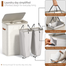 2-Compartment Laundry Basket with Removable Laundry Bag