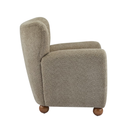Christopher Knight Home Wingback Chair, Boucle Upholstered Accent Chair with Solid Wood Legs, Light Brown