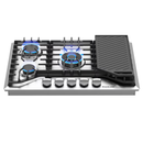 GASLAND 30-in 5 burners Stainless steel Gas Cooktop (Griddle NOT Included)