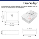 DeerValley Liberty Ceramic 15.94-in Vessel Rectangular Modern White Bathroom Sink