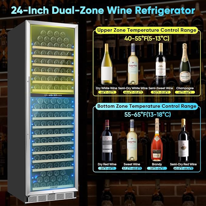 MZAVP 200 Bottle Wine Fridge, 24 Inch Wine Cooler Refrigerator
