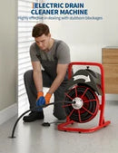 Garvee Drain Cleaner Machine 1/2 Inch 75FT Sewer Snake with Powerful Motor, Durable Cable, Automatic Feed for Home & Commercial Use, Portable Design
