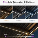 PURPLE LEAF Caesar Solar Louvered Pergola with LED Strip Lights and Control Panel Aluminum Outdoor Pergola with Adjustable Roof