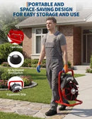 Garvee Drain Cleaner Machine 1/2 Inch 75FT Sewer Snake with Powerful Motor, Durable Cable, Automatic Feed for Home & Commercial Use, Portable Design