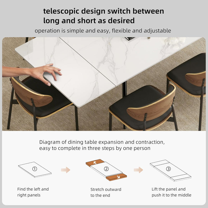 Modern Extendable Dining Marble Stone Table