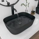 Eridanus Salerno Vitreous China 18.25-in Vessel Rectangular Modern Matte Black Bathroom Sink