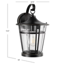 SAFAVIEH Raine LED Black Aluminium Outdoor Wall Sconce with Clear Glass Shade