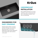 Kraus Quarza Undermount 31.5-in x 17-in Granite Single bowl Kitchen Sink