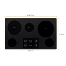 Whirlpool 36-inch Electric Ceramic Glass Cooktop with Two Dual Radiant Elements