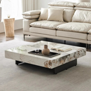 Customer Reviews for JASIWAY White 39.37 in. Square Rock Plate Stone Top Coffee Table