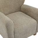 Christopher Knight Home Wingback Chair, Boucle Upholstered Accent Chair with Solid Wood Legs, Light Brown