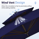 JEAREY 9-ft Aluminum Navy Crank Cantilever Patio Umbrella with Base