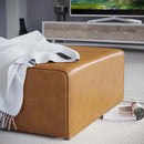 Modway Mingle Vegan Leather Ottoman in Tan