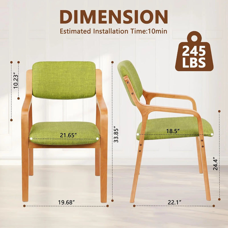 CLATINA Wooden Dining Chairs Set of 2