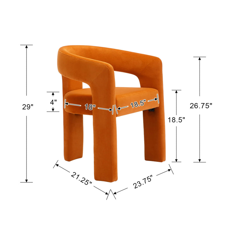 Modern Velvet Upholstered Armchair