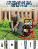 Garvee Drain Cleaner Machine 1/2 Inch 75FT Sewer Snake with Powerful Motor, Durable Cable, Automatic Feed for Home & Commercial Use, Portable Design