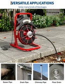 Garvee Drain Cleaner Machine 1/2 Inch 75FT Sewer Snake with Powerful Motor, Durable Cable, Automatic Feed for Home & Commercial Use, Portable Design