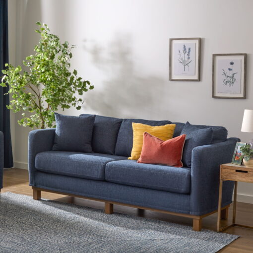 Gap Home Upholstered Wood Base Sofa, Navy