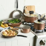 Farberware Easy Clean Steam Vent 14 Piece Nonstick Pots and Pans Set, Copper