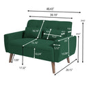 Soscana Modern Green Upholstered Loveseat