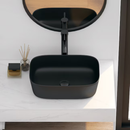 Eridanus Salerno Vitreous China 18.25-in Vessel Rectangular Modern Matte Black Bathroom Sink