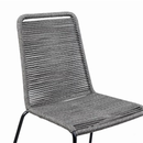 Armen Living Shasta 18.5" Fabric Patio Dining Chair in Gray/Black set of 2