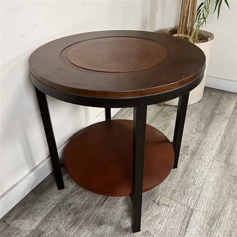 Wood Round Side Table