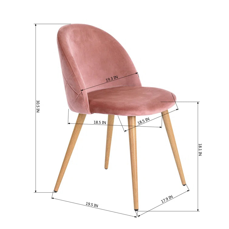 Willa Arlo Interiors Velvet Rose Upholstered Modern Dining Chairs, Set of 2
