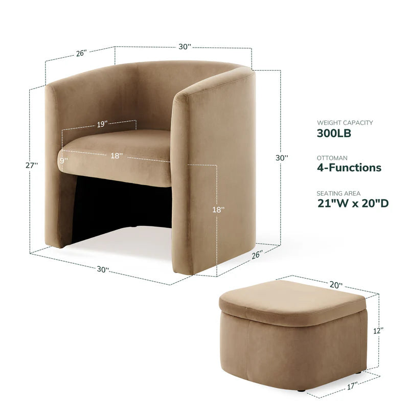 COLAMY NUIA Contemporary Minimalist Accent Chair