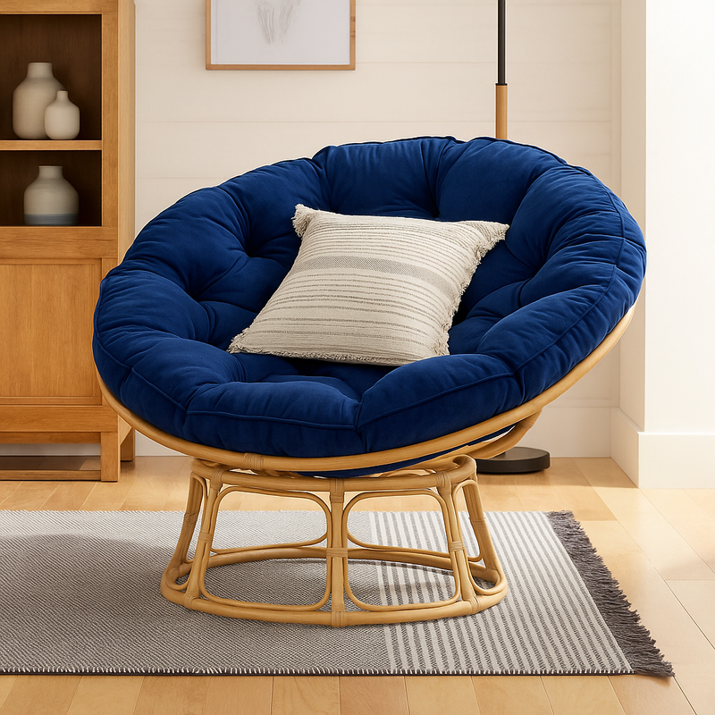 Better Homes & Gardens Papasan Accent Chair, Velvet Blue
