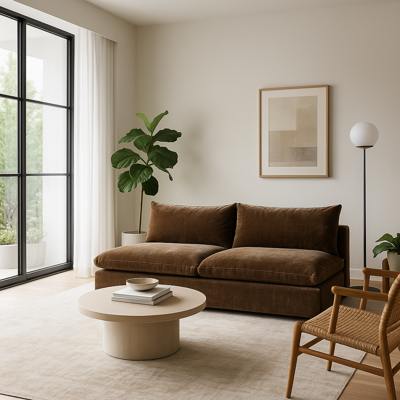 Four Hands Grant Armless Sofa – Altair Mushroom