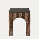 Varaluz Continental Side Table in Dark Brown Oak/Geo Finish