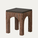 Varaluz Continental Side Table in Dark Brown Oak/Geo Finish