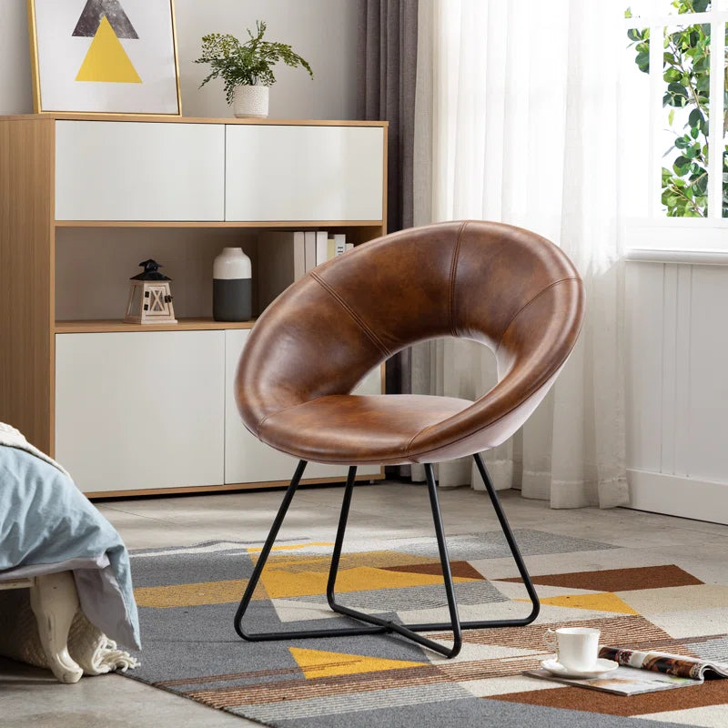 Coomer Faux Leather Accent Chair by Corrigan Studio
