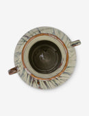 Hand-Painted Stoneware Vase with Handles