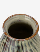Hand-Painted Stoneware Vase with Handles
