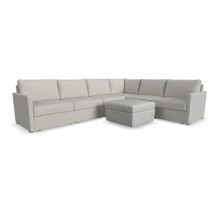 Flex 6 - Piece Upholstered Modular Sectional with Storage Ottoman by Flexsteel