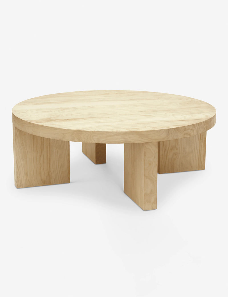 Lulu and Georgia Kearns Round Burl Wood Coffee Table