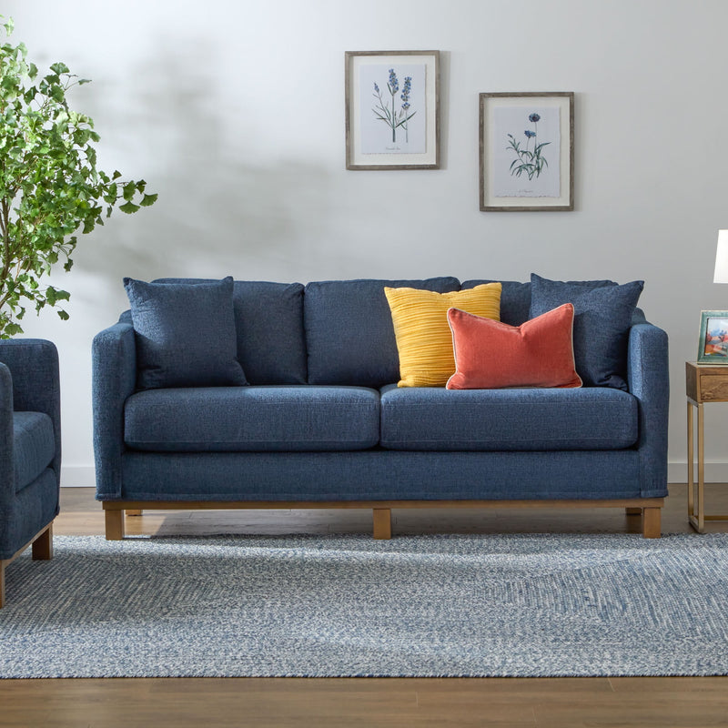 Gap Home Upholstered Wood Base Sofa, Navy