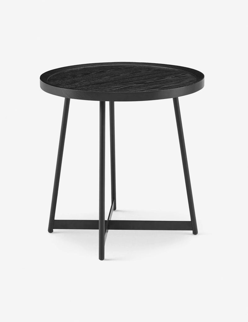 Euro Style Niklaus Round Side Table - Black Ash