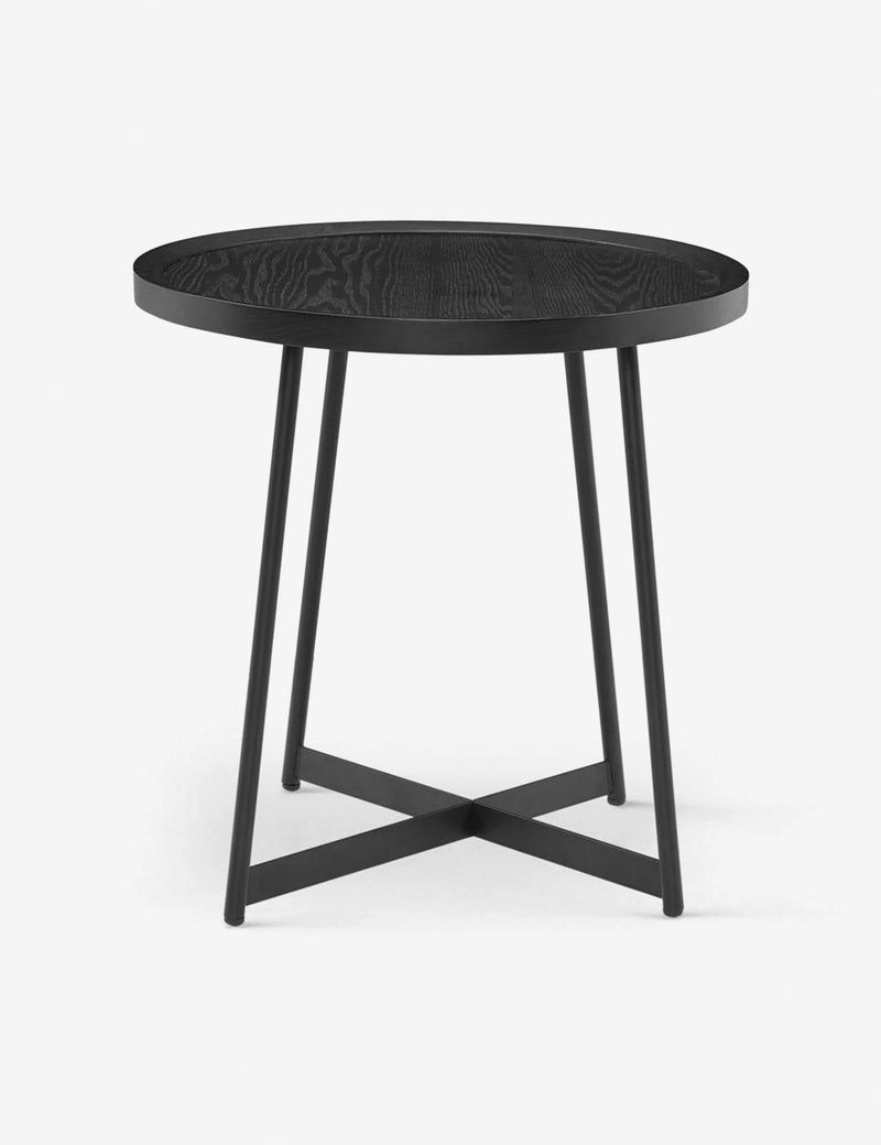 Euro Style Niklaus Round Side Table - Black Ash