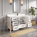 Art Bathe Houston 60" Bathroom Vanity in White Quartz Top